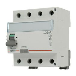 Áram-védőkapcsoló (Fi-relé) analóg 3P+N 25A 30mA A-típus 10kA TX3 LEGRAND - 411764