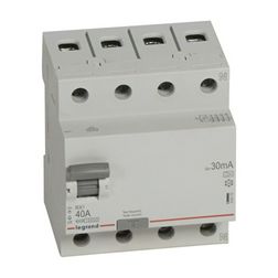 Áram-védőkapcsoló (Fi-relé) analóg 3P+N 40A 30mA A-típus 10kA RX3 LEGRAND - 402075