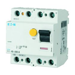 Áram-védőkapcsoló (Fi-relé) analóg 3P+N 80A 30mA AC-típus 10kA PF7-80/4/003-DE EATON - 263594
