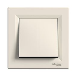 Asfora 101 1P kapcsoló betét teljes fedéllel krém süllyesztett IP44 1- billentyű/gomb Schneider - EPH0100223
