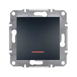 Asfora 101 1P kapcsoló +jelzőfény betét közp. fedéllel antracit süllyesztett rugós IP20 Schneider - EPH1400171