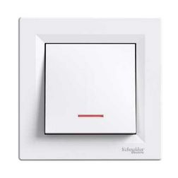 Asfora 101 1P kapcsoló +jelzőfény betét közp. fedéllel fehér süllyesztett IP20 1- Schneider - EPH1400121