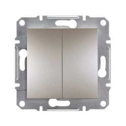 Asfora 105 2x1P csillárkapcsoló betét közp. fedéllel bronz süllyesztett rugós IP20 2- Schneider - EPH0300169