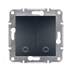 Asfora 106+6 kettős váltókapcsoló betét közp. fedéllel antracit süllyesztett rugós IP20 Schneider - EPH0600171
