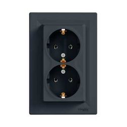 Asfora 162/2 dugalj földelt antracit IP20 süllyesztett Schneider - EPH9900171