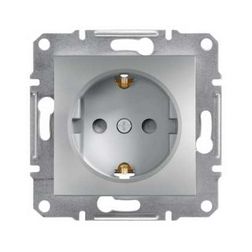 Asfora 162 dugalj földelt gyerekzárral alumínium IP20 süllyesztett Schneider - EPH2900261