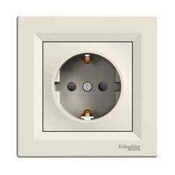 Asfora 162 dugalj földelt gyerekzárral krém IP20 süllyesztett Schneider - EPH2900223