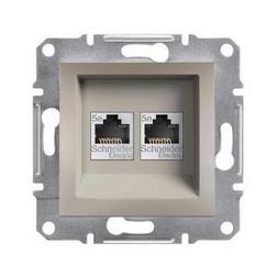 Asfora adatcsatlakozó dugalj UTP Cat5e süllyesztett bronz Schneider - EPH4400169
