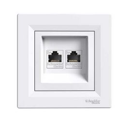 Asfora adatcsatlakozó dugalj UTP RJ45 8(8) Cat5e süllyesztett fehér Schneider - EPH4400121