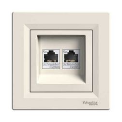 Asfora adatcsatlakozó dugalj UTP RJ45 8(8) Cat5e süllyesztett krém Schneider - EPH4400123