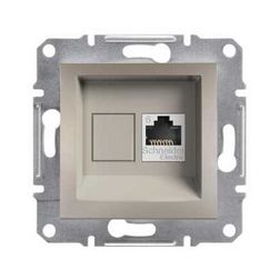 Asfora adatcsatlakozó dugalj UTP RJ45 8(8) Cat6 süllyesztett bronz Schneider - EPH4700169