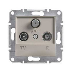 Asfora antenna aljzat TV-R-SAT süllyesztett komplett bronz 2-kimenet átmenő 4dB/860MHz Schneider - EPH3500269