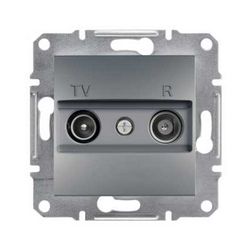 Asfora antenna aljzat TV-R süllyesztett komplett acél 2-kimenet végzáró 1dB/860MHz Schneider - EPH3300162