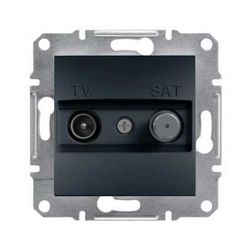 Asfora antenna aljzat TV-SAT süllyesztett komplett antracit 2-kimenet átmenő 4dB/860MHz Schneider - EPH3400271