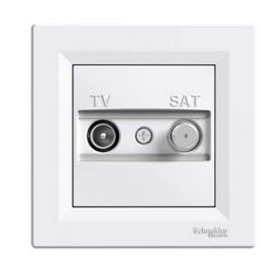 Asfora antenna aljzat TV-SAT süllyesztett komplett fehér 2-kimenet végzáró Schneider - EPH3400121