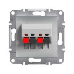 Asfora hangszóró csatlakozó betét közp. fedéllel sztereó műanyag alumínium Schneider - EPH5700161