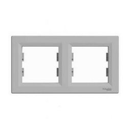 Asfora keret 2-es alumínium vízszintes műanyag Schneider - EPH5800261