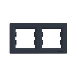 Asfora keret 2-es antracit vízszintes műanyag Schneider - EPH5800271