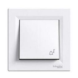 Asfora N101 csengőnyomó betét komplett házban 1- nyomógomb 1z fehér csengő IP44 műanyag Schneider - EPH0800221