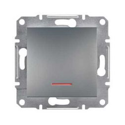 Asfora N101 nyomó betét 1- nyomógomb 1z nemesacél IP20 jelzőfény süllyesztett dmax. Schneider - EPH1600162