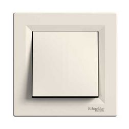 Asfora N101 nyomó betét teljes fedéllel 1- billentyűs 1z krém IP20 süllyesztett dmax. Schneider - EPH0700123