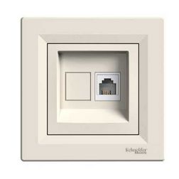 Asfora telefon csatlakozó betét teljes fedéllel RJ11 műanyag bézs címketartó nélkül Schneider - EPH4100123