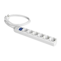 Asztali elosztósor 3680W 1.5mm2/ 1.5m 6x2P+E/230V 16A kapcsolós fehér IP20 SOLERA - 8016IL