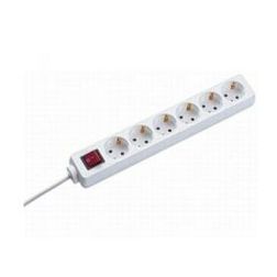 Asztali elosztósor kapcsolós 1.5mm2/ 3m 6x2P+E/230V 16A  kapcsolós fehér IP20 Bachmann - 307.1184