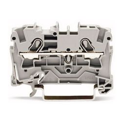 Átmenő sorkapocs TS35 1-szint 2-poz 0.5-4mm2/érvéghüvely 32A szürke rugószorításos WAGO - 2004-1201