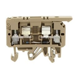 Biztosítós sorkapocs TS35/32 5x20, 5x25 mm bézs kalap-/G-sín STK 1/LED(RD)/230V AC BG CONTA-CLIP - 2458.2