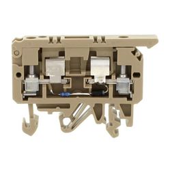 Biztosítós sorkapocs TS35/32 5x20, 5x25 mm bézs kalap-/G-sín STK 1/LED(RD)/24V DC BG CONTA-CLIP - 2449.2