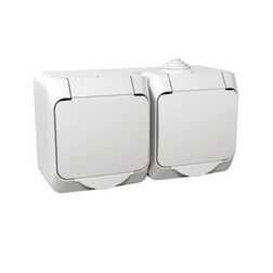 CedarPlus 162/2 dugalj földelt gyerekzárral fehér IP44 falonkívüli Schneider - WDE000523