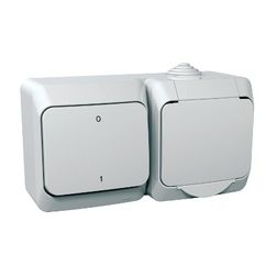 CedarPlus kapcsolós dugalj 102+162 falonkívüli fehér IP44 PHD2.4-16 g +102 FH Schneider - WDE000502