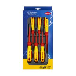 Csavahúzó készlet lapos 2,5-/4-/5,5-/6,5mm PH1/PH2/PZ1/PZ2 1000V 6-darabos KNIPEX - 002012V04