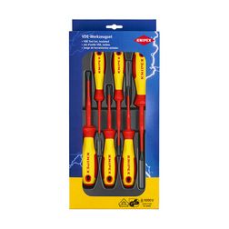 Csavahúzó készlet lapos 2,5-/4-/5,5-/6,5mm PHS1/PHS2/PZS1/PZS2 1000V 6-darabos KNIPEX - 002012V05