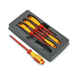 Csavahúzó készlet lapos 3-/4-/5,5-/6,5mm PH1/PH2 1000V 6-darabos KNIPEX - 002012V01
