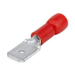 Csúszósaru 22,1mm dugó részlegesen szigetelt 17.5A piros lapos 6,3x0,8 mm réz 0,75-1,5mm2 TRACON - PCS6