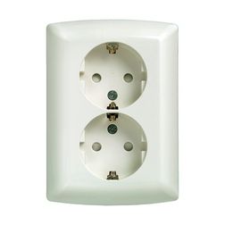 Delta 162/2 dugalj titánfehér földelt gyerekzárral fehér IP20 süllyesztett rugós SIEMENS - 5UB2211-3