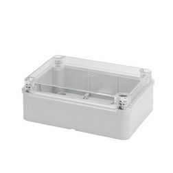 Doboz falonkívüli átlátszó fedéllel műanyag 200mm x 254mm-hossz 98mm IP56 szürke 44CE GEWISS - GW44428