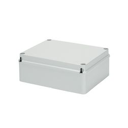 Doboz falonkívüli d37 fém csavarral műanyag 200mm x 254mm-hossz 98mm IP56 szürke 44CE GEWISS - GW44208