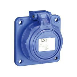 Dugalj beépíthető 2P+E +csapófedél 16A 3P 250V műanyag 75x75mm kék egyenes csavaros Nautilus PCE - 20352-8b