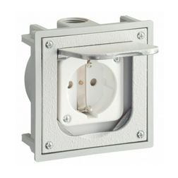 Dugalj beépíthető 2P+F doboz+csapófedél 16A 3P 230V fém alumínium egyenes csavaros ABL-SURSUM - 1471460