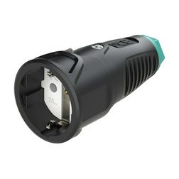 Dugalj lengő 2P+E MILEzöld gyűrűvel 16A 230V egyenes fekete gumi csavaros IP20 Taurus2 PCE - 2510-ssu