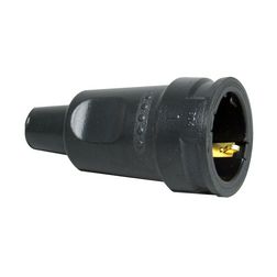 Dugalj lengő 2P+F 16A 250V egyenes gumi csavaros fekete IP20 Kopp - 180416066