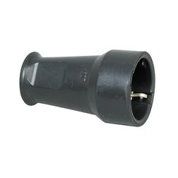 Dugalj lengő 2P+F 16A 250V egyenes gumi csavaros fekete IP20 Kopp - 180716003