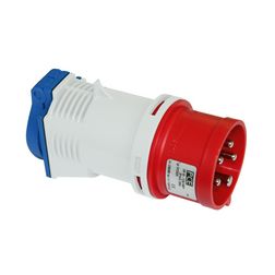 Dugaszoló elosztóadapter 16A/230V 1x16A2P+E/230V műanyag hordozható IP44 szürke PCE - 9433020