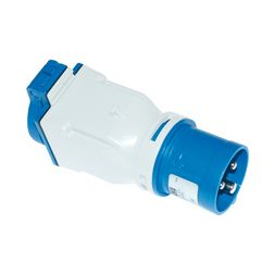 Dugaszoló elosztóadapter 16A/230V 1x2P+E/230V műanyag hordozható IP44 fehér PCE - 9433100