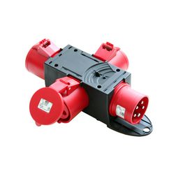 Dugaszoló elosztóadapter 32A/400V 3x32A5P400V műanyag hordozható IP44 PCE - 9437413