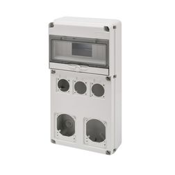Dugaszoló kiselosztó 16A/230V 10M 3x(50x50mm)+2x16A-dugaljhely műanyag fali IP65 68Q-DIN GEWISS - GW68027N