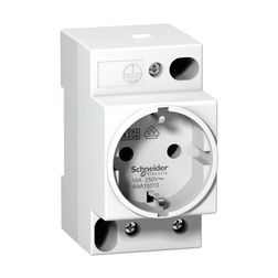 Dugaszolóaljzat 2P+F sínre sorolható 250V AC 16A 2.5M Acti9 iPC Schneider - A9A15310